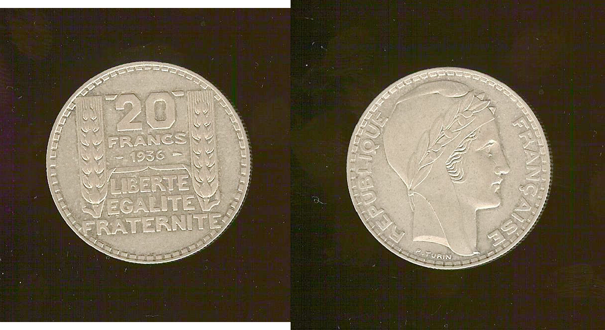 20 francs Turin 1936 SPL-